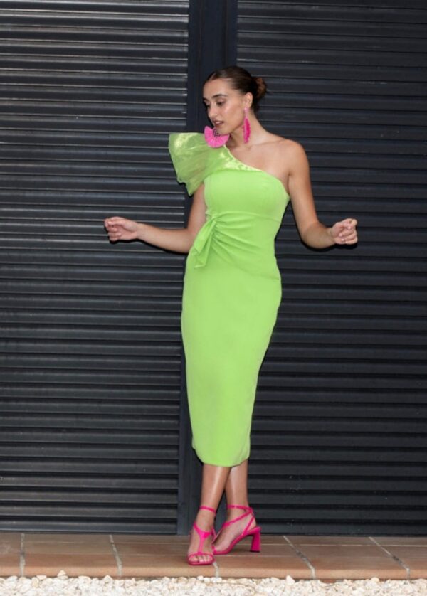 VESTIDO MIDI APLIQUE TUL